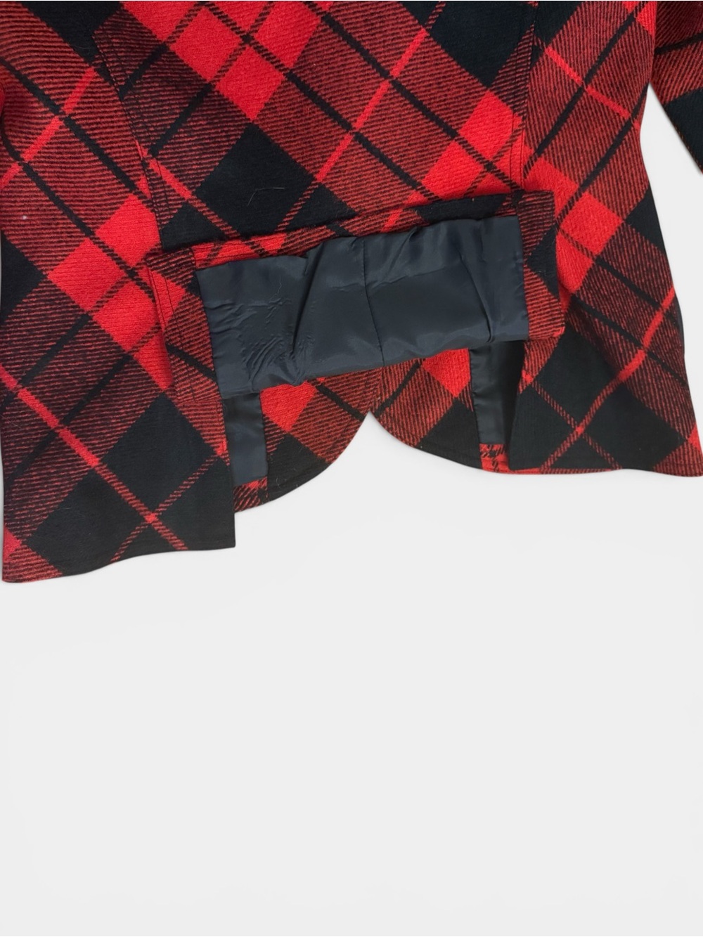 Tailor B. Moss Vintage (90s/00s) Red & Black Buffalo Plaid Blazer - Size 2 - Picture 7 of 9